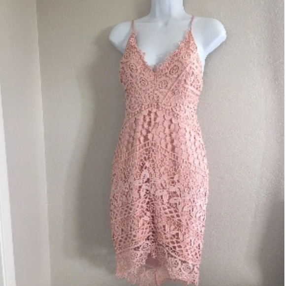 ASTR The Label Sleeveless Lace Bodycon Blush Pink Dress - Picture 3 of 10